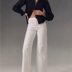 PAIGE Women's White Flare Jeans